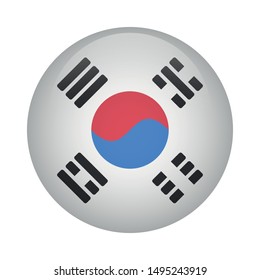 Korean round flag icon - South Corea