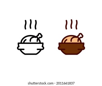 Korean Samgyetang vector icon illustration