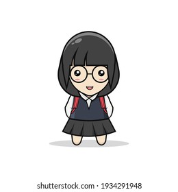 Korean School Girl Kawaii Illustration