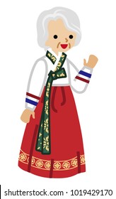 Korean Senior woman Wearing Traditional clothing