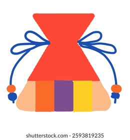 Korean Silk Pouch (Bokjumeoni) with Colorful Design