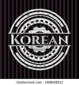 Korean silvery emblem or badge. Vector Illustration. Mosaic.