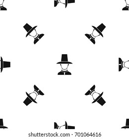 Korean soldier in historic uniform pattern repeat seamless in black color for any design. Vector geometric illustration