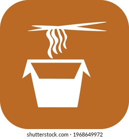 Korean spaghetti, icon illustration, vector on white background