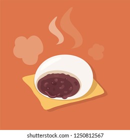 Korean steamed bread. hoppang vector image EPS10