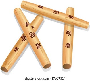 Korean Stick Game on white background