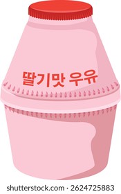 Korean strawberry milk bottle drawing.