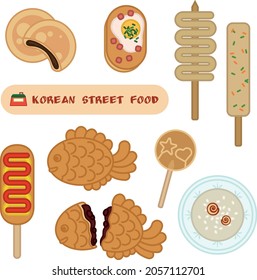 Ilustración de comida callejera coreana