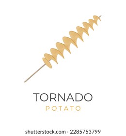 Logo De La Ilustración De Comida Callejera Coreana Hweori gamja O Tornado Potato