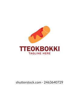 Korean Street Food Illustration Logo So tteok So tteok Tteokbokki 