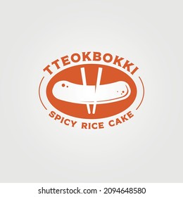 korean street food logo vector illustration design, tteokbokki vintage logo design