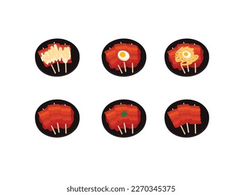 Korean Street Food Rice Cake Vector Illustration