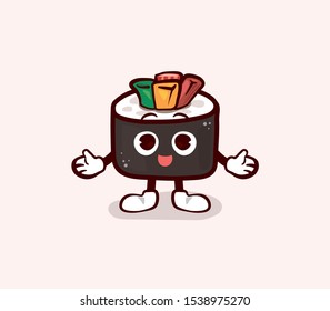 Korean street food, snack characters, gimbap