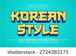 Korean style font Text effect editable