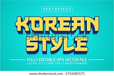 Korean style font Text effect editable