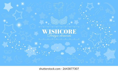 Estilo coreano Wishcore e Angelcore Design Elements Set (Vetor)