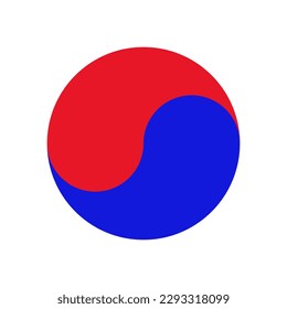 Koreanisches Taegeuk-Symbol. Korea. Vektorgrafik.