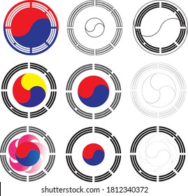 Ilustración circular de Taegeukgi coreano