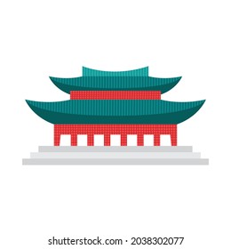 icono aislado de la fachada del templo de corea