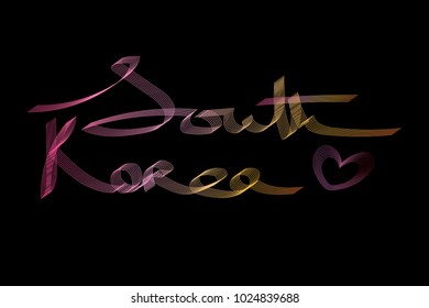 Korean theme - South Korea title's colorful gradient design illustration