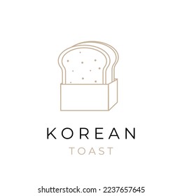 Korean Toast Elegant Line Art Logo