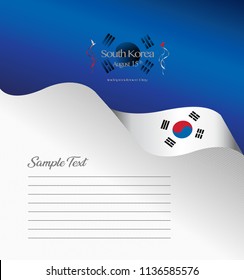 Korean top side brochure cover vector,August 15th South Korean independence day. South Korean  National Day.  graphic for design element