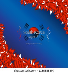 Korean top side brochure cover vector,August 15th South Korean independence day. South Korean  National Day.  graphic for design element