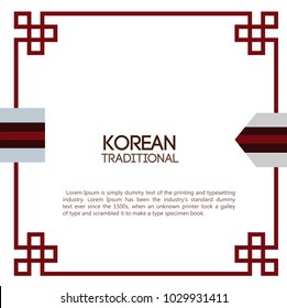 Korean tradition frame for replace text. Vector illustration EPS10.