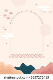 Ilustración vectorial de fondo tradicional coreana.