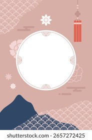 Ilustración vectorial de fondo tradicional coreana.