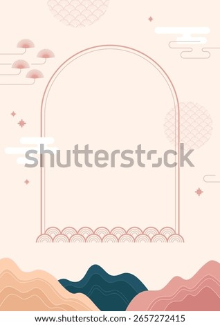Korean traditional background vector illustration.