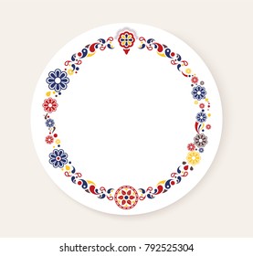 Korean traditional circle frame design. vector illustration
