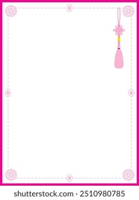 Korean traditional classical pattern and Norigae decoration line border background graphic illustration