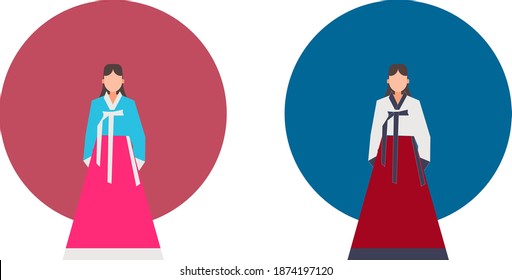 korean traditional clothes design vector.