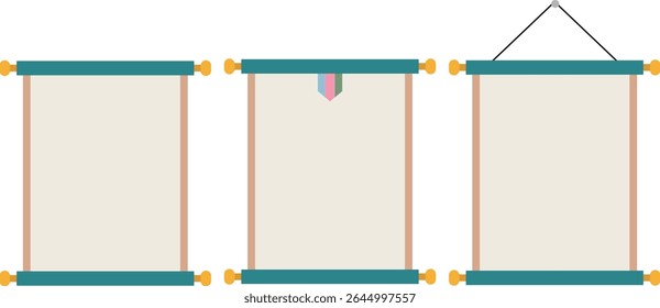 Korean Traditional Color and Pattern Background Vector Illustration