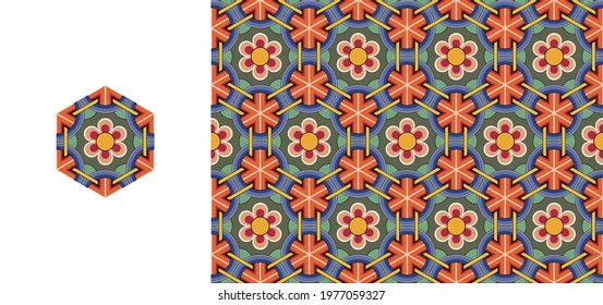 Korean traditional decorative patterns of temples.