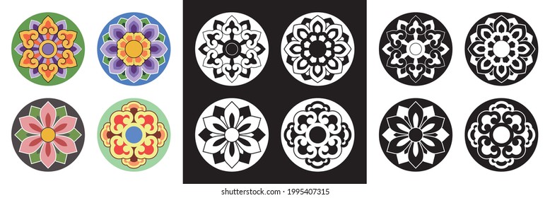 Korean traditional decorative patterns of temples.