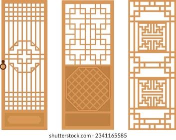 Korean traditional door pattern design elements