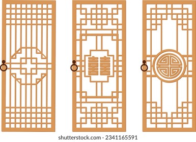 Korean traditional door pattern design elements