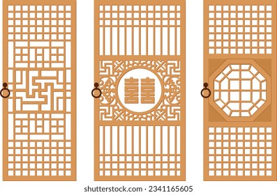 Korean traditional door pattern design elements