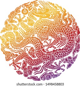 Korean Traditional Dragon Pattern Background Dragon Stock Vector ...