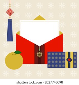 Korean traditional envelope vector illustration.