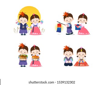 Korean traditional festival, children in hanbok