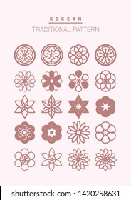 Koreanisches traditionelles Blumenmuster. Vektorgrafik EPS10