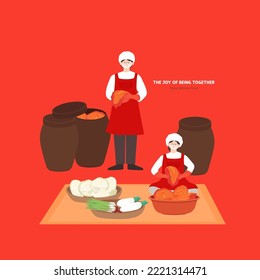 korean traditional food, Kimchi illustration
