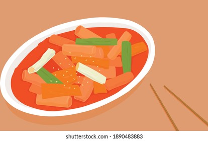 Korean Traditional Food Spicy Tteokbokki