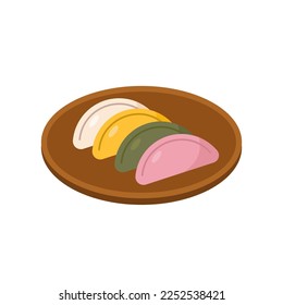 Korean traditional food vector illsutration, Songpyeon.