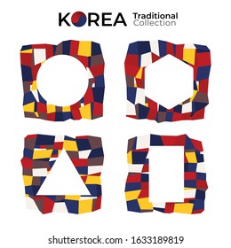 Korean traditional frame design. strip color design frame. vector illustration. 