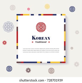 Korean traditional frame design. strip color design frame. vector illustration.