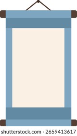  Conjunto de rollo colgante tradicional coreano (Jokja), marco oriental de Vertical para fondo de vacaciones, elemento de decoración Seollal y Chuseok, Vector, EPS.